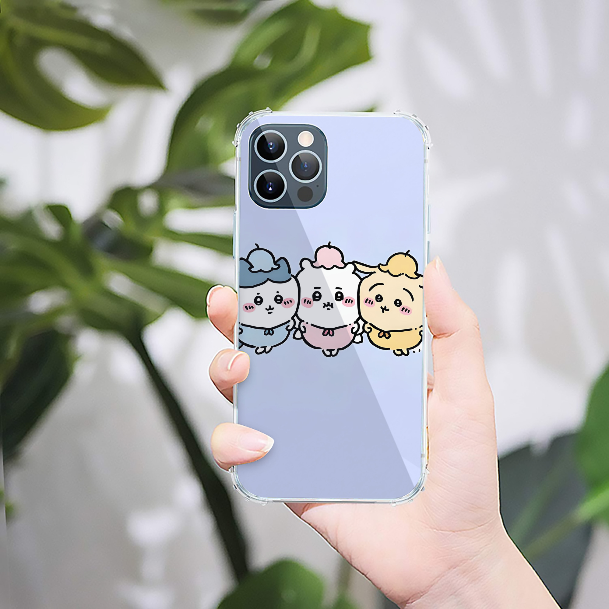 （画像用） ちいかわ Chii-kawa 【iPhone 12シリーズ対応】透明スマホケース（クリアソフトケース）